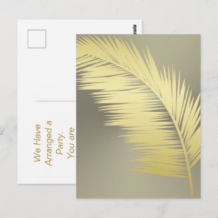 Golden Tropical Palm leaves Postcard