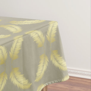 Golden Tropical Palm leaves Tablecloth