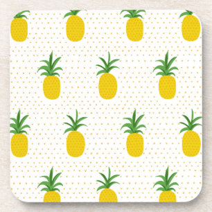 Golden Tropical Pineapples Coaster