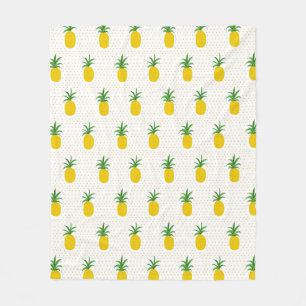 Golden Tropical Pineapples Fleece Blanket