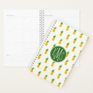 Golden Tropical Pineapples Monogram Planner