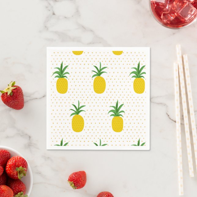 Golden Tropical Pineapples Napkin (Insitu)