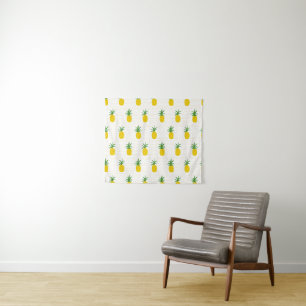 Golden Tropical Pineapples Tapestry