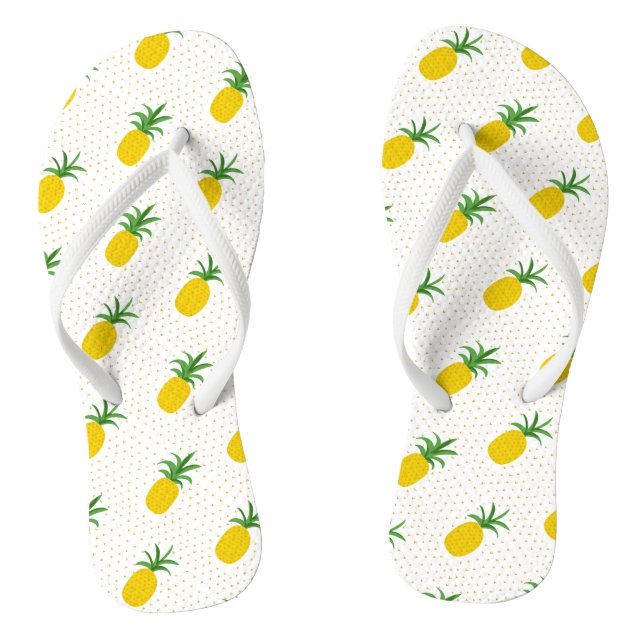 Golden Tropical Pineapples Thongs (Footbed)