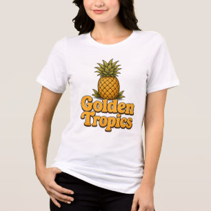 Golden Tropics Retro Pineapple Graphic Tri-Blend Shirt