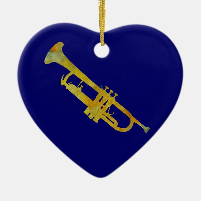 Golden Trumpet Ceramic Tree Decoration (Front)