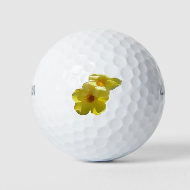 Golden Trumpet Flowers I Golf Balls (Front)