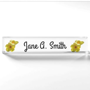 Golden Trumpet Flowers I Nameplate