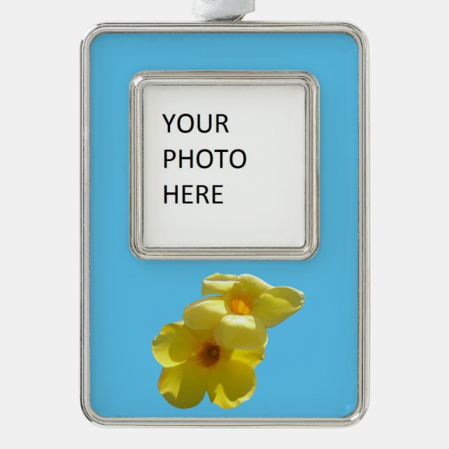 Golden Trumpet Flowers I Silver Plated Framed Ornament (Front)