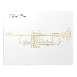 Golden Trumpet Music Theme Notepad