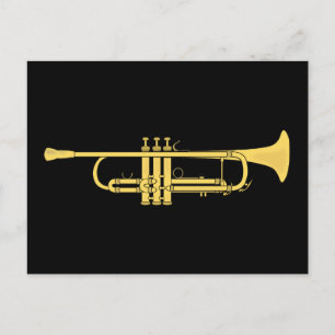 Golden Trumpet Music Theme Postcard