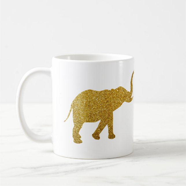 Golden Trumpeting Elephants Coffee Mug (Left)