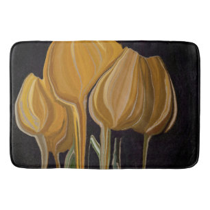 Golden Tulip Trio on Black Bath Mat