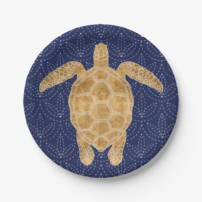 Golden Turtle Paper Plate (Front)