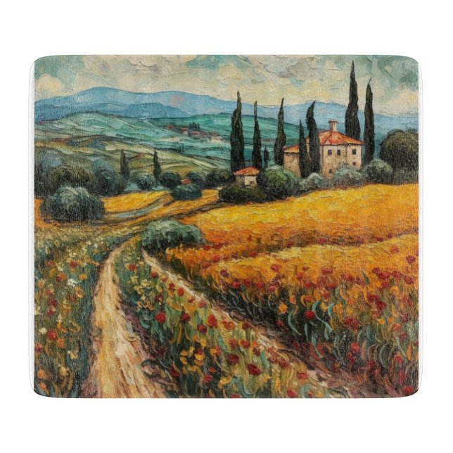 Golden Tuscany Dreams Cutting Board (Front)