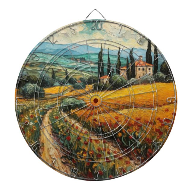 Golden Tuscany Dreams Dartboard (Front)