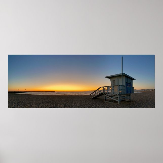 Golden Twilight Hour Sunset - Venice Beach, CA Poster (Front)