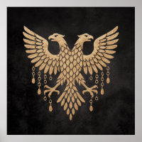 Golden Twin Raven Norse Mythology Black