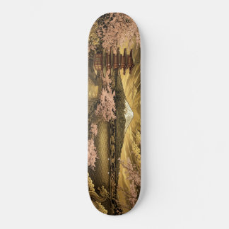 Golden Ukiyo-e Style Skateboard | Mt. Fuji, Cherry