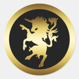 GOLDEN UNICORN CLASSIC ROUND STICKER