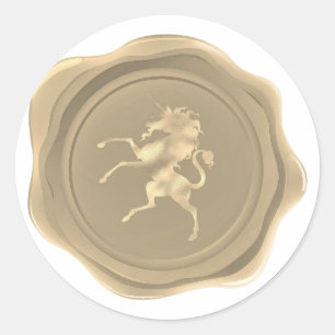 Golden Unicorn Faux Wax Seal