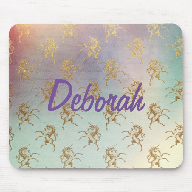 Golden Unicorns Mouse Pad (Front)