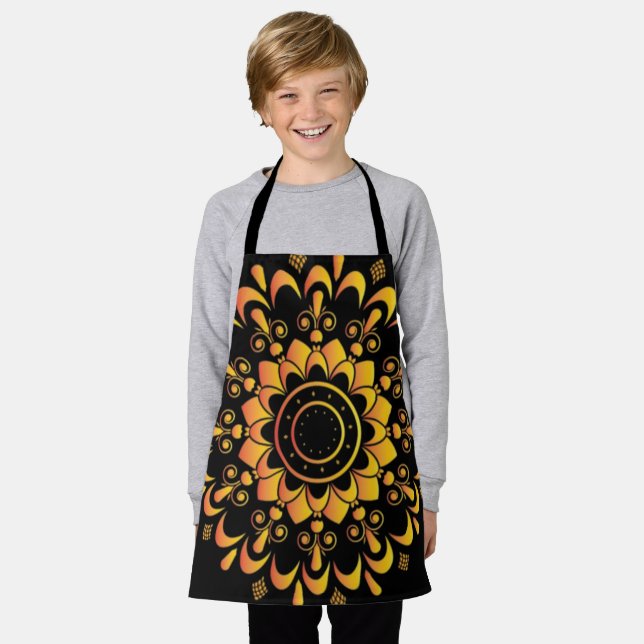 Golden Unique Mandala Design-95747 Apron (Worn)