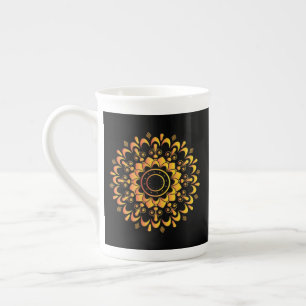 Golden Unique Mandala Design-95747 Bone China Mug