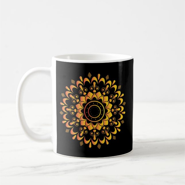 Golden Unique Mandala Design-95747 Coffee Mug (Left)