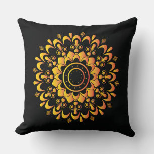 Golden Unique Mandala Design  Cushion