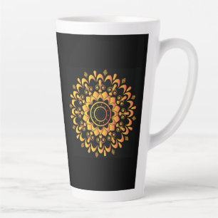 Golden Unique Mandala Design Latte Mug