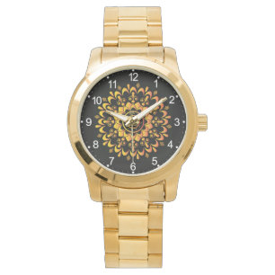 Golden Unique Mandala Design Watch