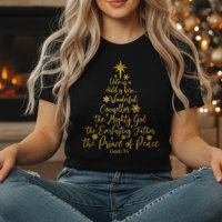 Golden “Unto Us A Child Is Born” Christmas Tree