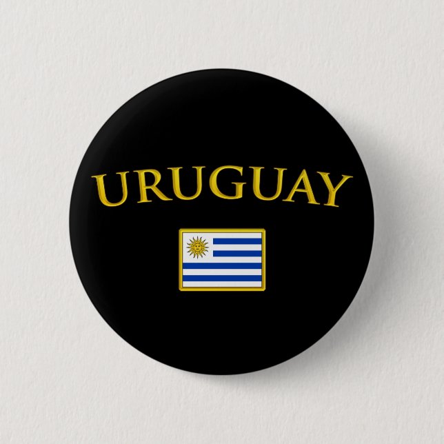 Golden Uruguay 6 Cm Round Badge (Front)