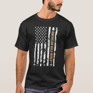 Golden US Flag for American Gold Miner T-Shirt