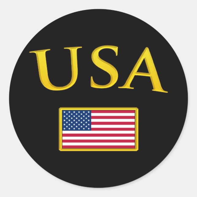 Golden USA Classic Round Sticker (Front)