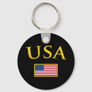 Golden USA Key Ring