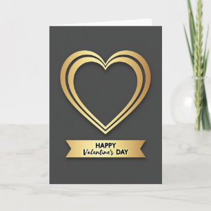 Golden Valentines Day Heart Card