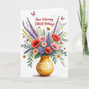 Golden Vase Birthday Card