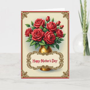 Golden Vase Mothers Day Card