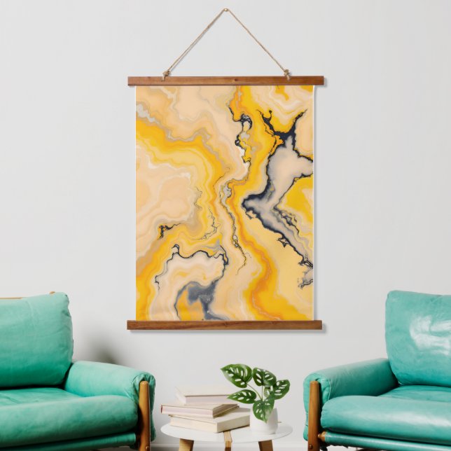 Golden Vein Abstract.Colourful Abstract Modern art Hanging Tapestry (Living Room)