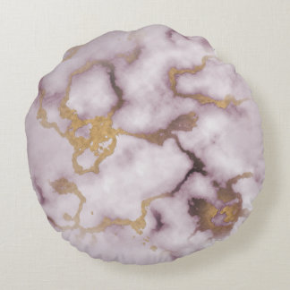 Golden Vein Marble  Blush Aura  Throw Pillows