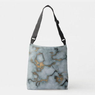 Golden Vein Marble Ocean Mist Crossbody Bags