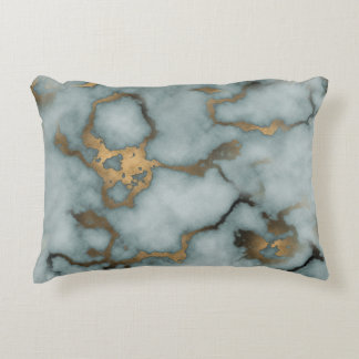 Golden Vein Marble  Ocean Mist  Throw Pillows
