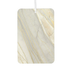 Golden Veined Carrara Marble Texture Car Air Freshener