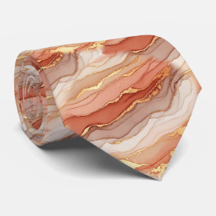 Golden Veined Sienna Marble Luxury Art Tie