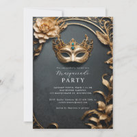 Golden venetian mask masquerade ball 