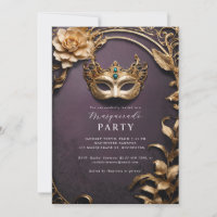 Golden venetian mask masquerade ball