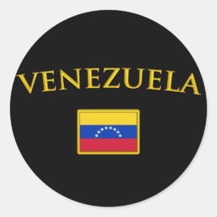 Golden Venezuela Classic Round Sticker