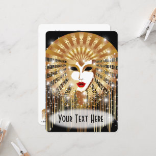 Golden Venice Carnival Party Mask